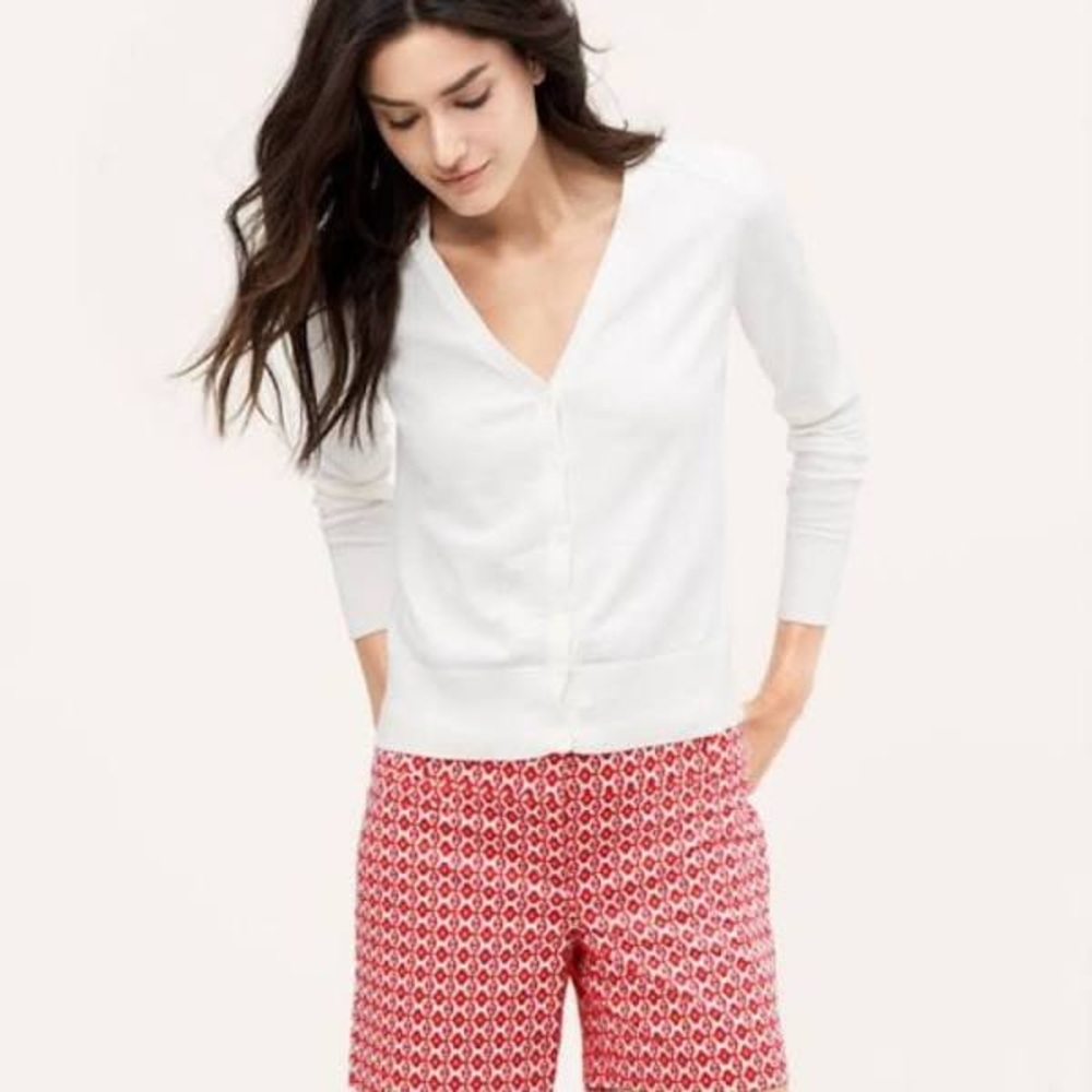Ann Taylor Loft Shorts ‘The Riviera Short’ Red White Size 00